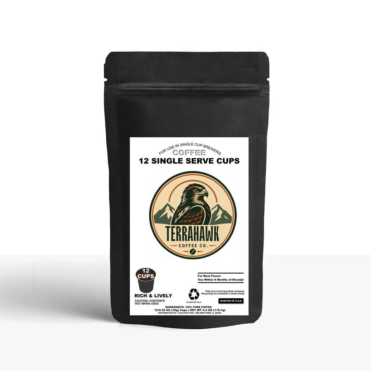 TerraHawk House Blend - 12 Pack Single Serve Coffee Capsules